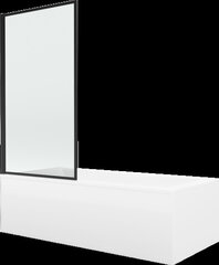 Vonia Mexen Cubik su apdaila ir stiklo sienele, 150x70 cm + 70 cm, baltas+I/vientisas/juodas rėmelis kaina ir informacija | Vonios | pigu.lt