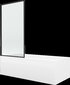 Vonia Mexen Cubik su apdaila ir stiklo sienele, 150x70 cm + 70 cm, baltas+I/lankstus/juodas rėmas kaina ir informacija | Vonios | pigu.lt