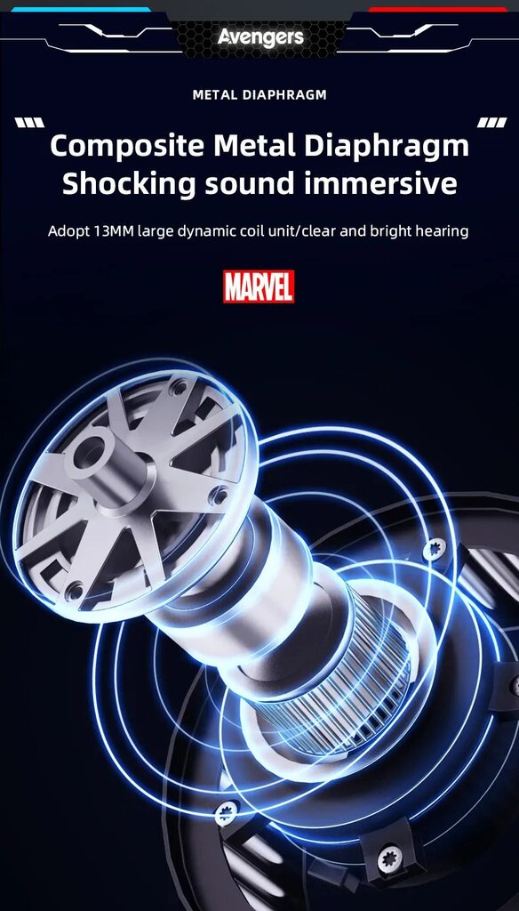 MARVEL Avengers BTMV21 Iron Man TWS kaina ir informacija | Ausinės | pigu.lt