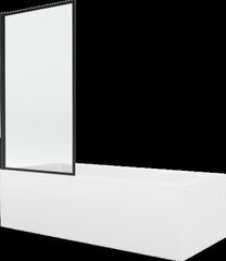 Vonia Mexen Vega su apdaila ir stiklo sienele, 150x70 cm + 70 cm, white+I/fix/black frame kaina ir informacija | Vonios | pigu.lt
