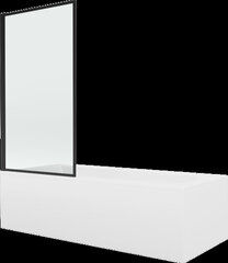 Vonia Mexen Vega su apdaila ir stiklo sienele, 150x70 cm + 80 cm, white+I/fix/black frame kaina ir informacija | Vonios | pigu.lt