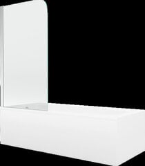 Vonia Mexen Vega su apdaila ir stiklo sienele, 160x70 cm + 75 cm, white+I/swing/chrome kaina ir informacija | Vonios | pigu.lt