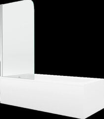 Vonia Mexen Vega su apdaila ir stiklo sienele, 160x70 cm + 80 cm, white+I/swing/chrome kaina ir informacija | Vonios | pigu.lt