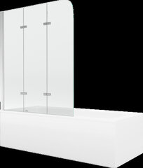 Vonia Mexen Vega su apdaila ir stiklo sienele, 180x80 cm + 120 cm, white+III/fold/chrome kaina ir informacija | Vonios | pigu.lt