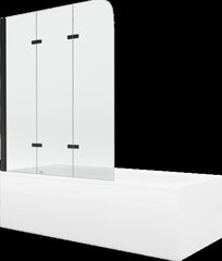 Vonia Mexen Vega su apdaila ir stiklo sienele, 180x80 cm + 120 cm, white+III/fold/black kaina ir informacija | Vonios | pigu.lt