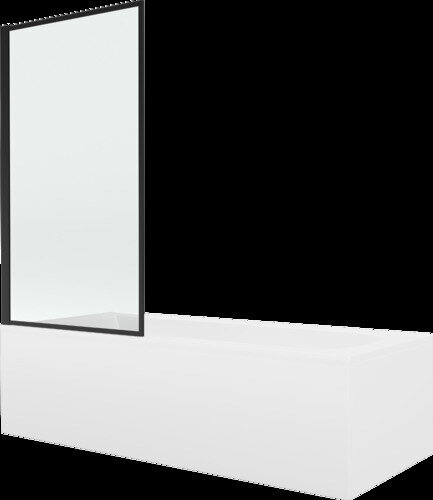 Vonia Mexen Vega su apdaila ir stiklo sienele, 180x80 cm + 70 cm, white+I/swing/black frame kaina ir informacija | Vonios | pigu.lt