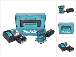 Аккумуляторная шлифовальная машинка Makita DBO 484 RT1J 18 В 112 x 102 мм + 1х аккумулятор 5,0 Ач + зарядный блок + Makpac цена и информация | Шлифовальные машины | pigu.lt