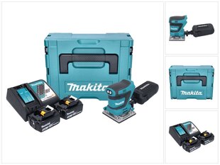 Аккумуляторная шлифовальная машинка Makita DBO 484 RTJ 18 В 112 x 102 мм + 2х аккумулятора 5,0 Ач + зарядный блок + Makpac цена и информация | Шлифовальные машины | pigu.lt