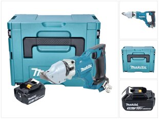 Аккумуляторные ножницы по металлу Makita DJS 200 F1J 18 В 2,0 мм + 1х аккумулятор 3,0 Ач + Makpac - без зарядного блока цена и информация | Пилы, циркулярные станки | pigu.lt