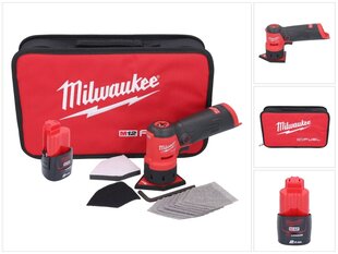 Akumuliatorinis šlifuoklis Milwaukee M12 FDSS-201B 12 V 88,8 x 63,5 mm + 1x baterija 2,0 Ah - be įkroviklio kaina ir informacija | Šlifuokliai | pigu.lt