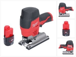 Аккумуляторный узкий лобзик Milwaukee M12 JS-201 12 В + 1х аккумулятор 2,0 Ач - без зарядного блока цена и информация | Пилы, циркулярные станки | pigu.lt