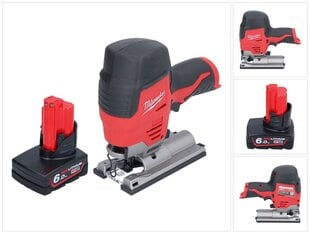 Аккумуляторный узкий лобзик Milwaukee M12 JS-601 12 В + 1х аккумулятор 6,0 Ач - без зарядного блока цена и информация | Пилы, циркулярные станки | pigu.lt