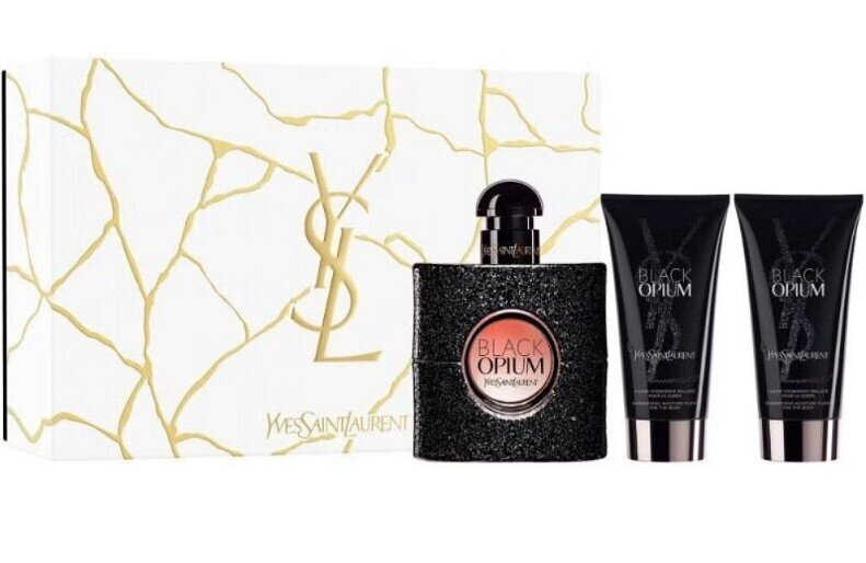 Rinkinys Yves Saint Laurent Black Opium moterims: kvapusis vanduo EDP,50 ml + kūno losjonas, 2 x 50 ml kaina ir informacija | Kvepalai moterims | pigu.lt