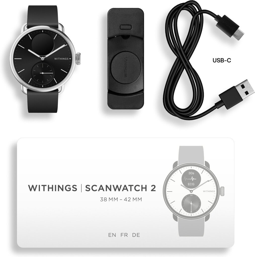 Withings Scanwatch 2 Black цена и информация | Išmanieji laikrodžiai (smartwatch) | pigu.lt