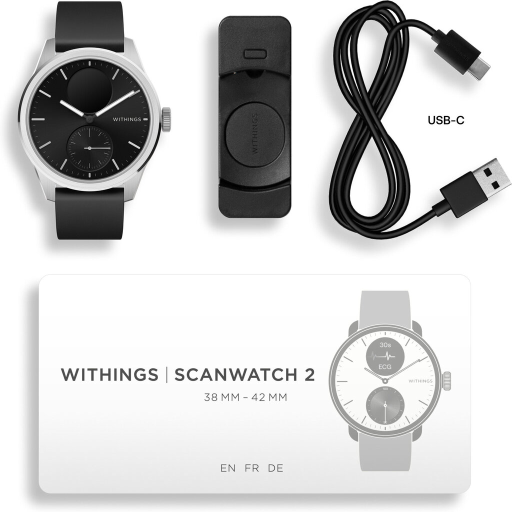 Withings Scanwatch 2 Black цена и информация | Išmanieji laikrodžiai (smartwatch) | pigu.lt