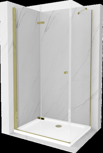 Dušo kabina Mexen Lima su padėklu ir sifonu, Gold+White/Gold, 70 x 80 cm kaina ir informacija | Dušo kabinos | pigu.lt
