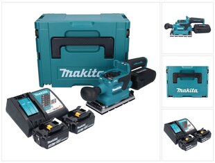 Аккумуляторная шлифовальная машинка Makita DBO 381 RFJU 18 В 93 x 185 мм + 2х аккумулятора 3,0 Ач + зарядный блок + Makpac цена и информация | Шлифовальные машины | pigu.lt