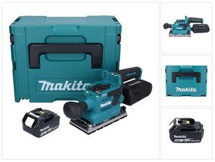 Аккумуляторная шлифовальная машинка Makita DBO 381 M1JU 18 В 93 x 185 мм + 1х аккумулятор 4,0 Ач + Makpac - без зарядного блока цена и информация | Шлифовальные машины | pigu.lt