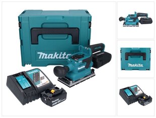 Аккумуляторная шлифовальная машинка Makita DBO 381 RT1JU 18 В 93 x 185 мм + 1х аккумулятор 5,0 Ач + зарядный блок + Makpac цена и информация | Шлифовальные машины | pigu.lt