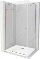 Dušo kabina Mexen Roma su padėklu ir sifonu, Gold+White/Gold, 70 x 100 cm kaina ir informacija | Dušo kabinos | pigu.lt