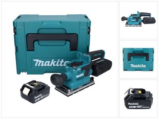 Аккумуляторная шлифовальная машинка Makita DBO 381 G1JU 18 В 93 x 185 мм + 1х аккумулятор 6,0 Ач + Makpac - без зарядного блока цена и информация | Шлифовальные машины | pigu.lt