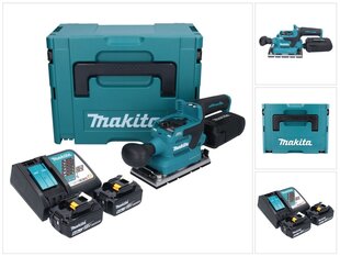 Аккумуляторная шлифовальная машинка Makita DBO 381 RGJU 18 В 93 x 185 мм + 2х аккумулятора 6,0 Ач + зарядный блок + Makpac цена и информация | Шлифовальные машины | pigu.lt