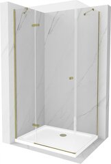 Dušo kabina Mexen Roma su padėklu ir sifonu, Gold+White/Gold, 80 x 100 cm kaina ir informacija | Dušo kabinos | pigu.lt