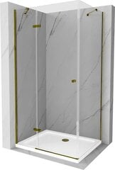 Dušo kabina Mexen Roma su padėklu ir sifonu, Gold+White/Gold, 100 x 70 cm kaina ir informacija | Dušo kabinos | pigu.lt