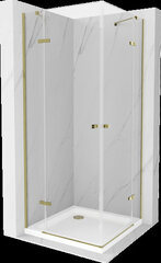 Dušo kabina Mexen Roma DUO su padėklu ir sifonu, Gold+White/Gold, 70 x 70 cm kaina ir informacija | Dušo kabinos | pigu.lt
