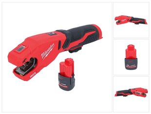 Akumuliatorinė nerūdijančio plieno vamzdžių pjaustyklė Milwaukee M12 PCSS-251 12 V 12 - 28 mm + baterija 2,5 Ah - be įkroviklio kaina ir informacija | Pjūklai, pjovimo staklės | pigu.lt