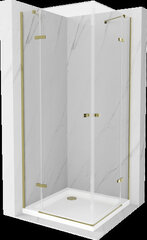 Dušo kabina Mexen Roma DUO su padėklu ir sifonu, Gold+White/Gold, 100 x 100 cm kaina ir informacija | Dušo kabinos | pigu.lt