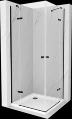 Dušo kabina Mexen Roma DUO su padėklu ir sifonu, Black+White/Black, 100 x 90 cm kaina ir informacija | Dušo kabinos | pigu.lt