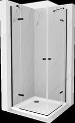 Dušo kabina Mexen Roma su padėklu ir sifonu, Black+White/Black, 100 x 100 cm kaina ir informacija | Dušo kabinos | pigu.lt