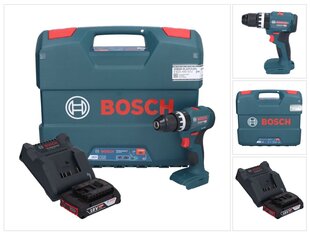 Профессиональная аккумуляторная ударная дрель Bosch GSB 18V-45 18 В 45 Нм + 1х аккумулятор 2,0 Ач + зарядный блок + L-образный кейс цена и информация | Шуруповерты, дрели | pigu.lt