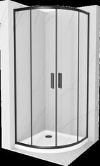 Pusapvalė dušo kabina Mexen Rio F su padėklu ir sifonu, Black+White/Black, 80 x 80 cm kaina ir informacija | Dušo kabinos | pigu.lt
