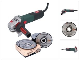 Kampinis šlifuoklis Metabo WE 15-125 1550 W 125 mm + 25x Toolbrothers MANTIS pjovimo diskas kaina ir informacija | Šlifuokliai | pigu.lt