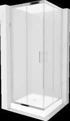 Dušo kabina Mexen Rio su padėklu ir sifonu, matinė, Chromas, 80 x 80 cm kaina ir informacija | Dušo kabinos | pigu.lt