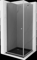 Dušo kabina Mexen Pretoria su padėklu ir sifonu, Grafitas + juodas/chromas, 90 x 90 cm kaina ir informacija | Dušo kabinos | pigu.lt