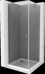 Dušo kabina Mexen Pretoria su padėklu ir sifonu, Grafitas + baltas/chromas, 100 x 100 cm kaina ir informacija | Dušo kabinos | pigu.lt