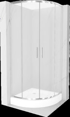 Pusapvalė dušo kabina Mexen Rio su padėklu ir sifonu, matinė, Chromas, 90 x 90 cm kaina ir informacija | Dušo kabinos | pigu.lt