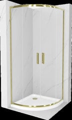 Pusapvalė dušo kabina Mexen Rio F su padėklu ir sifonu, Gold+White/Gold, 80 x 80 cm kaina ir informacija | Dušo kabinos | pigu.lt
