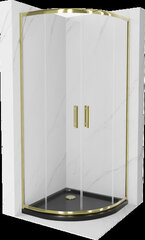 Pusapvalė dušo kabina Mexen Rio F su padėklu ir sifonu, Gold+Black/Gold, 80 x 80 cm kaina ir informacija | Dušo kabinos | pigu.lt