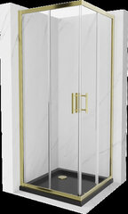 Dušo kabina Mexen Rio F su padėklu ir sifonu, Auksas+juodas/auksas, 80 x 80 cm kaina ir informacija | Dušo kabinos | pigu.lt