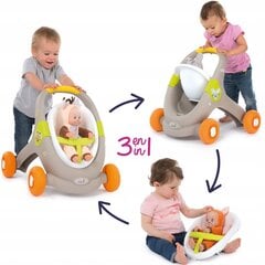 Stūmimo vežimėlis 210206 Smoby MiniKiss 3in1 Walker kaina ir informacija | Žaislai kūdikiams | pigu.lt