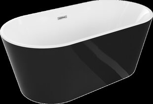 Vonia Mexen Luna, 150 x 75 cm, White/Black+Chrome kaina ir informacija | Vonios | pigu.lt
