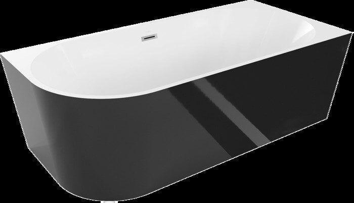 Vonia Mexen Mia, dešininė, 170 x 80 cm, White/Black+Chrome kaina ir informacija | Vonios | pigu.lt