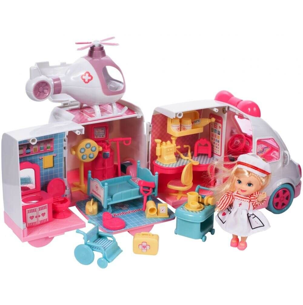 Žaislinis daktaro rinkinys Ligoninė su malūnsparniu ir lėle kaina ir informacija | Žaislai mergaitėms | pigu.lt