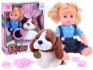 Interaktyvi lėlė su priedais ir šuniuku, 30 cm kaina ir informacija | Žaislai mergaitėms | pigu.lt