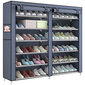 Medžiaginė batų spinta, pilka цена и информация | Batų spintelės, lentynos ir suolai | pigu.lt