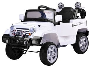 Vienvietis vaikiškas elektromobilis visureigis Jeep, baltas kaina ir informacija | Elektromobiliai vaikams | pigu.lt